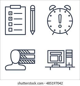 Set Of Project Management Icons On Task List, Deadline, Personality And More. Premium Quality EPS10 Vector Illustration For Mobile, App, UI Design.