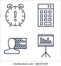 Set Of Project Management Icons On Personality, Statistics, Deadline And More. Premium Quality EPS10 Vector Illustration For Mobile, App, UI Design.