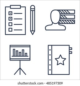 Set Of Project Management Icons On Quality Management, Task List, Personality And More. Premium Quality EPS10 Vector Illustration For Mobile, App, UI Design.