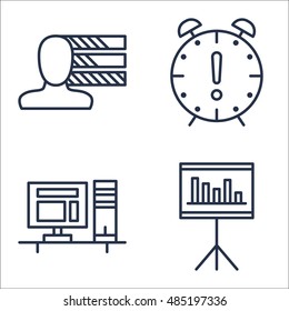 Set Of Project Management Icons On Personality, Deadline, Workspace And More. Premium Quality EPS10 Vector Illustration For Mobile, App, UI Design.