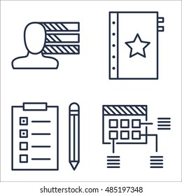 Set Of Project Management Icons On Quality Management, Personality, Planning And More. Premium Quality EPS10 Vector Illustration For Mobile, App, UI Design.
