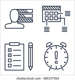 Set Of Project Management Icons On Personality, Deadline, Task List And More. Premium Quality EPS10 Vector Illustration For Mobile, App, UI Design.
