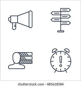 Set Of Project Management Icons On Decision Making, Deadline, Promotion And More. Premium Quality EPS10 Vector Illustration For Mobile, App, UI Design.