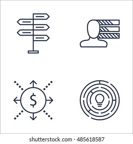 Set Of Project Management Icons On Cash Flow, Creativity, Decision Making And More. Premium Quality EPS10 Vector Illustration For Mobile, App, UI Design.