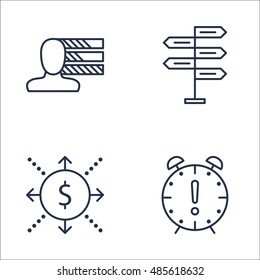 Set Of Project Management Icons On Personality, Cash Flow, Decision Making And More. Premium Quality EPS10 Vector Illustration For Mobile, App, UI Design.