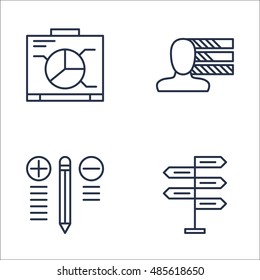 Set Of Project Management Icons On Decision Making, Best Solution, Personality And More. Premium Quality EPS10 Vector Illustration For Mobile, App, UI Design.