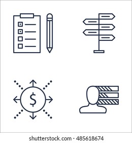 Set Of Project Management Icons On Task List, Personality, Decision Making And More. Premium Quality EPS10 Vector Illustration For Mobile, App, UI Design.