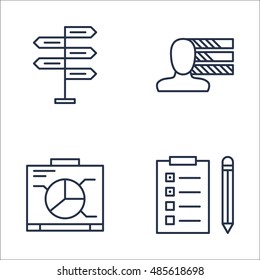 Set Of Project Management Icons On Task List, Graph, Decision Making And More. Premium Quality EPS10 Vector Illustration For Mobile, App, UI Design.