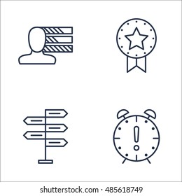 Set Of Project Management Icons On Award, Decision Making, Deadline And More. Premium Quality EPS10 Vector Illustration For Mobile, App, UI Design.