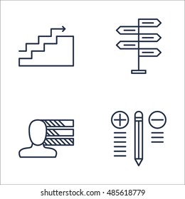 Set Of Project Management Icons On Personality, Decision Making, Charts And More. Premium Quality EPS10 Vector Illustration For Mobile, App, UI Design.