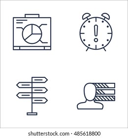 Set Of Project Management Icons On Decision Making, Personality, Graph And More. Premium Quality EPS10 Vector Illustration For Mobile, App, UI Design.
