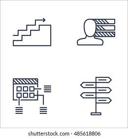Set Of Project Management Icons On Decision Making, Personality, Planning And More. Premium Quality EPS10 Vector Illustration For Mobile, App, UI Design.