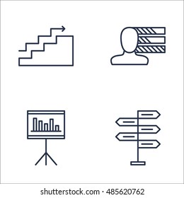Set Of Project Management Icons On Decision Making, Statistics, Personality And More. Premium Quality EPS10 Vector Illustration For Mobile, App, UI Design.