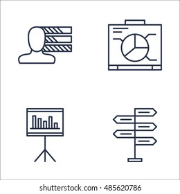 Set Of Project Management Icons On Statistics, Decision Making, Personality And More. Premium Quality EPS10 Vector Illustration For Mobile, App, UI Design.