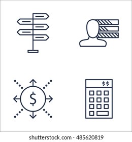 Set Of Project Management Icons On Cash Flow, Personality, Investment And More. Premium Quality EPS10 Vector Illustration For Mobile, App, UI Design.