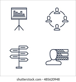 Set Of Project Management Icons On Personality, Teamwork, Decision Making And More. Premium Quality EPS10 Vector Illustration For Mobile, App, UI Design.