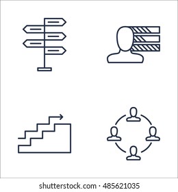 Set Of Project Management Icons On Charts, Decision Making, Teamwork And More. Premium Quality EPS10 Vector Illustration For Mobile, App, UI Design.