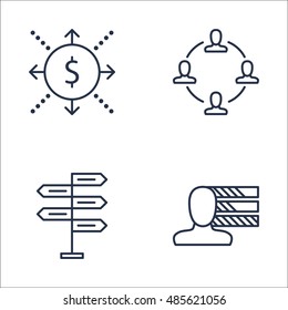 Set Of Project Management Icons On Personality, Decision Making, Cash Flow And More. Premium Quality EPS10 Vector Illustration For Mobile, App, UI Design.