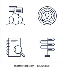 Set Of Project Management Icons On Research, Decision Making, Creativity And More. Premium Quality EPS10 Vector Illustration For Mobile, App, UI Design.