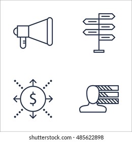 Set Of Project Management Icons On Personality, Cash Flow, Promotion And More. Premium Quality EPS10 Vector Illustration For Mobile, App, UI Design.