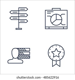 Set Of Project Management Icons On Graph, Award, Personality And More. Premium Quality EPS10 Vector Illustration For Mobile, App, UI Design.
