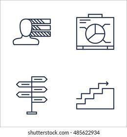 Set Of Project Management Icons On Graph, Personality, Charts And More. Premium Quality EPS10 Vector Illustration For Mobile, App, UI Design.