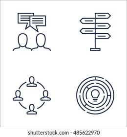 Set Of Project Management Icons On Teamwork, Creativity, Decision Making And More. Premium Quality EPS10 Vector Illustration For Mobile, App, UI Design.