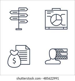 Set Of Project Management Icons On Personality, Decision Making, Graph And More. Premium Quality EPS10 Vector Illustration For Mobile, App, UI Design.