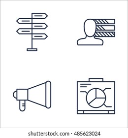 Set Of Project Management Icons On Graph, Personality, Decision Making And More. Premium Quality EPS10 Vector Illustration For Mobile, App, UI Design.