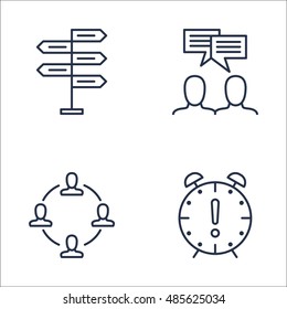 Set Of Project Management Icons On Teamwork, Deadline, Team Meeting And More. Premium Quality EPS10 Vector Illustration For Mobile, App, UI Design.