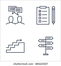 Set Of Project Management Icons On Task List, Decision Making, Charts And More. Premium Quality EPS10 Vector Illustration For Mobile, App, UI Design.