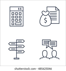 Set Of Project Management Icons On Team Meeting, Decision Making, Money Revenue And More. Premium Quality EPS10 Vector Illustration For Mobile, App, UI Design.