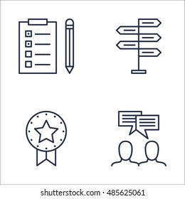 Set Of Project Management Icons On Task List, Decision Making, Award And More. Premium Quality EPS10 Vector Illustration For Mobile, App, UI Design.