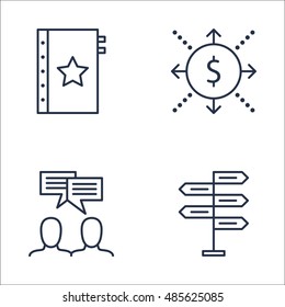 Set Of Project Management Icons On Team Meeting, Quality Management, Decision Making And More. Premium Quality EPS10 Vector Illustration For Mobile, App, UI Design.
