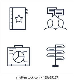 Set Of Project Management Icons On Decision Making, Team Meeting, Graph And More. Premium Quality EPS10 Vector Illustration For Mobile, App, UI Design.