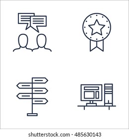 Set Of Project Management Icons On Team Meeting, Award, Decision Making And More. Premium Quality EPS10 Vector Illustration For Mobile, App, UI Design.