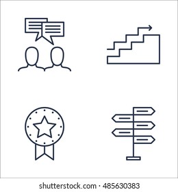Set Of Project Management Icons On Decision Making, Award, Team Meeting And More. Premium Quality EPS10 Vector Illustration For Mobile, App, UI Design.