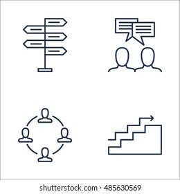 Set Of Project Management Icons On Decision Making, Teamwork, Charts And More. Premium Quality EPS10 Vector Illustration For Mobile, App, UI Design.