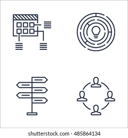 Set Of Project Management Icons On Teamwork, Planning, Decision Making And More. Premium Quality EPS10 Vector Illustration For Mobile, App, UI Design.