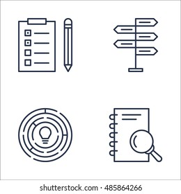 Set Of Project Management Icons On Creativity, Research, Decision Making And More. Premium Quality EPS10 Vector Illustration For Mobile, App, UI Design.
