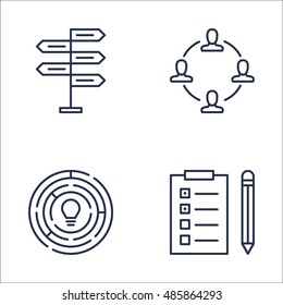 Set Of Project Management Icons On Task List, Creativity, Decision Making And More. Premium Quality EPS10 Vector Illustration For Mobile, App, UI Design.