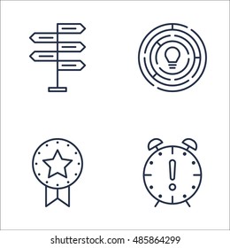 Set Of Project Management Icons On Deadline, Creativity, Decision Making And More. Premium Quality EPS10 Vector Illustration For Mobile, App, UI Design.