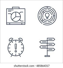 Set Of Project Management Icons On Creativity, Graph, Deadline And More. Premium Quality EPS10 Vector Illustration For Mobile, App, UI Design.