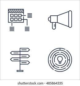 Set Of Project Management Icons On Promotion, Creativity, Planning And More. Premium Quality EPS10 Vector Illustration For Mobile, App, UI Design.