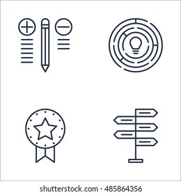 Set Of Project Management Icons On Best Solution, Creativity, Award And More. Premium Quality EPS10 Vector Illustration For Mobile, App, UI Design.