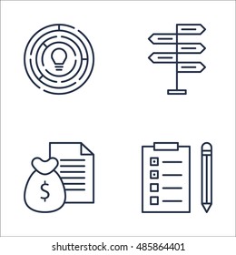 Set Of Project Management Icons On Creativity, Task List, Decision Making And More. Premium Quality EPS10 Vector Illustration For Mobile, App, UI Design.