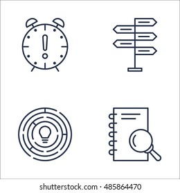 Set Of Project Management Icons On Decision Making, Deadline, Research And More. Premium Quality EPS10 Vector Illustration For Mobile, App, UI Design.