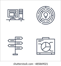Set Of Project Management Icons On Creativity, Workspace, Graph And More. Premium Quality EPS10 Vector Illustration For Mobile, App, UI Design.