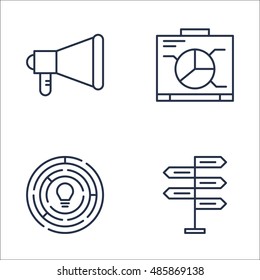Set Of Project Management Icons On Graph, Creativity, Decision Making And More. Premium Quality EPS10 Vector Illustration For Mobile, App, UI Design.