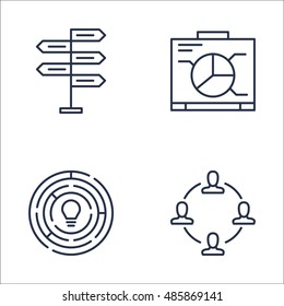 Set Of Project Management Icons On Graph, Teamwork, Decision Making And More. Premium Quality EPS10 Vector Illustration For Mobile, App, UI Design.